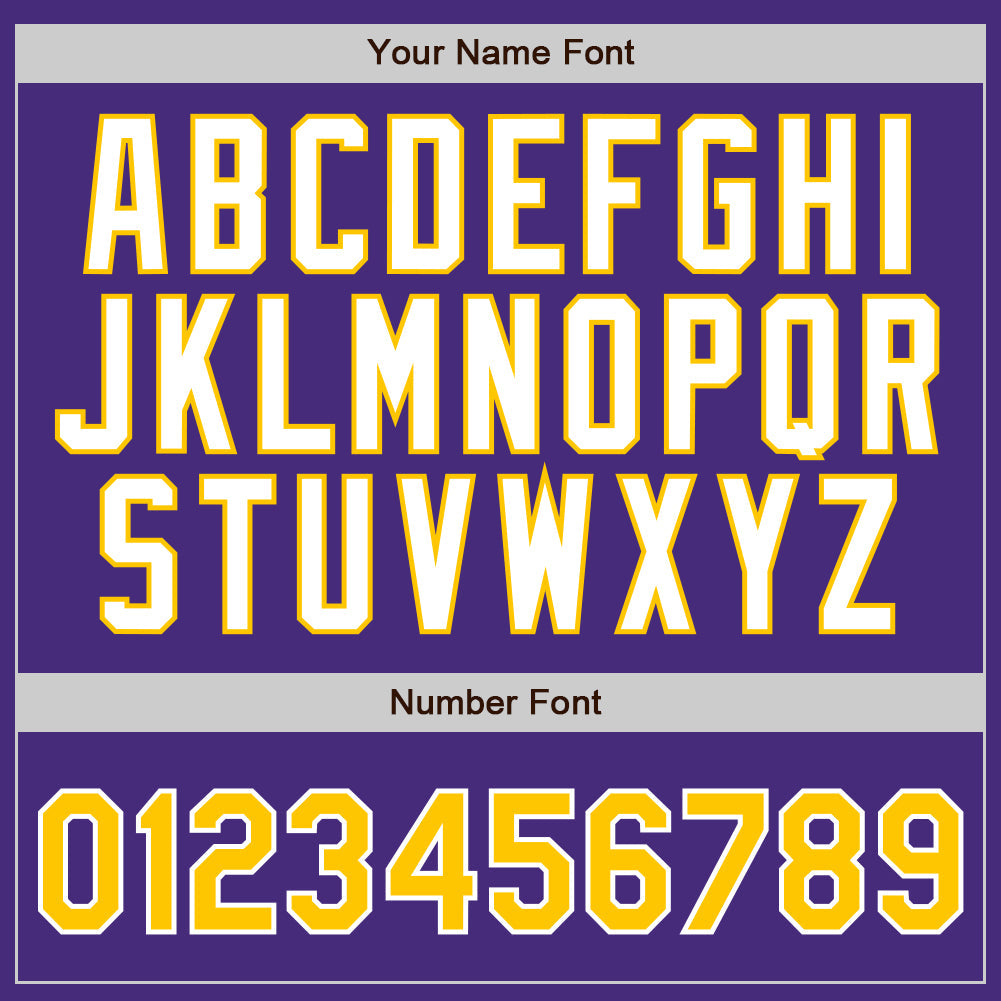 Custom Purple White Pinstripe Gold-White Authentic Baseball Jersey view 5