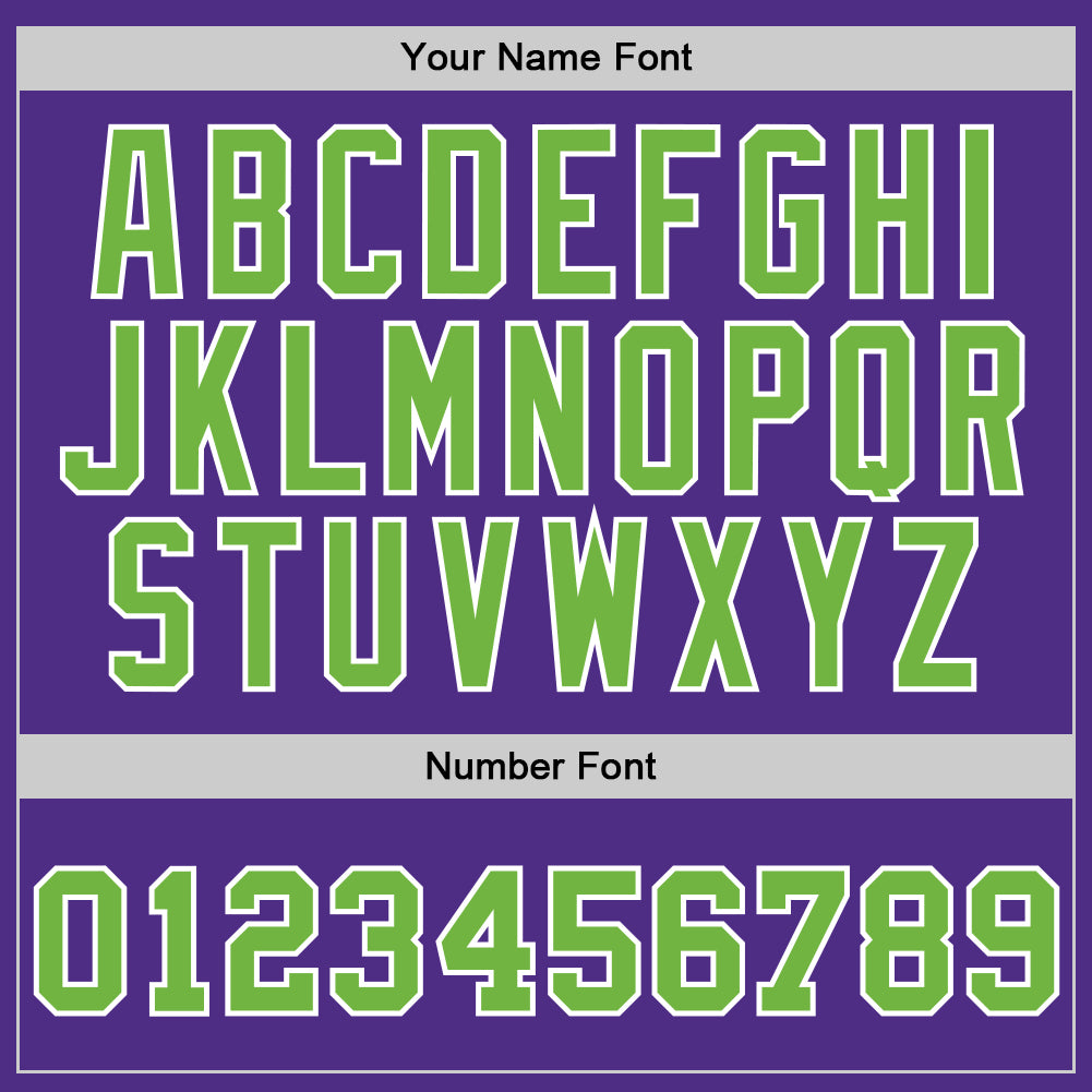 Custom Purple Neon Green-White Authentic Throwback Basketball Jersey view 3