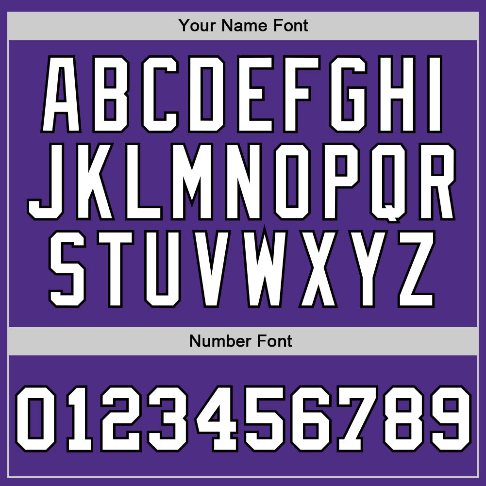 Custom Purple White-Black Authentic Throwback Basketball Jersey view 3
