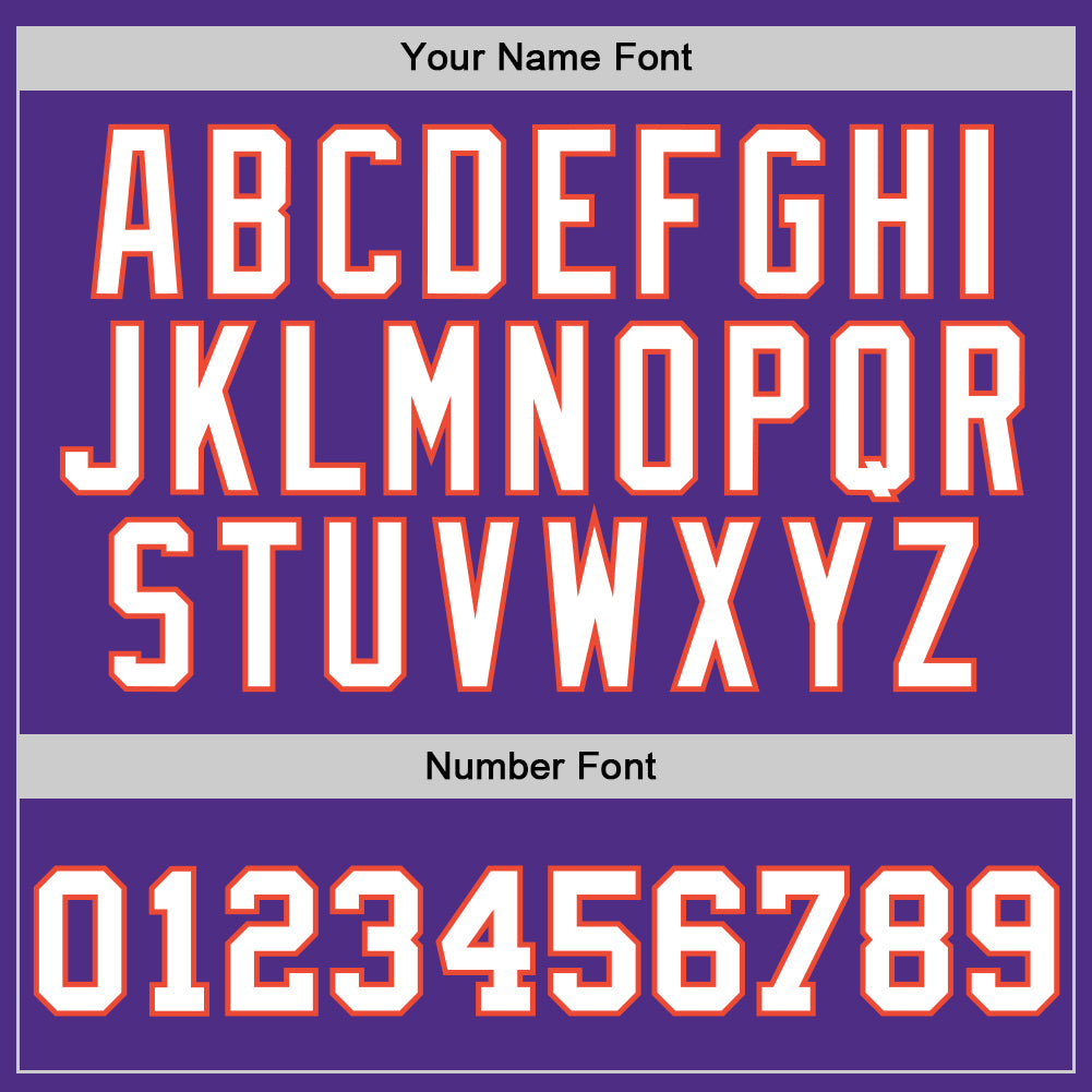 Custom Purple White-Orange Authentic Throwback Basketball Jersey view 3