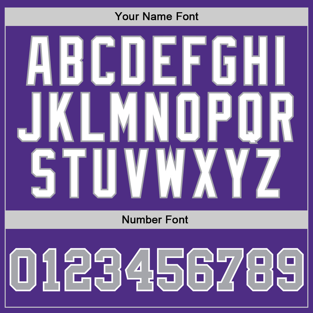 Custom Purple Gray-White Authentic Throwback Basketball Jersey view 3