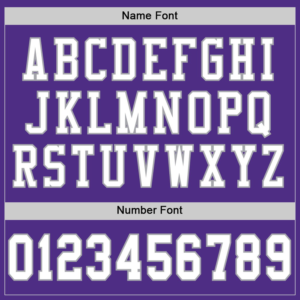 Custom Purple White-Gray Mesh Authentic Throwback Football Jersey view 4