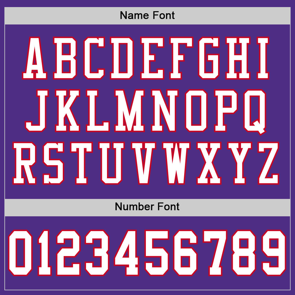 Custom Purple White-Red Mesh Authentic Throwback Football Jersey view 4