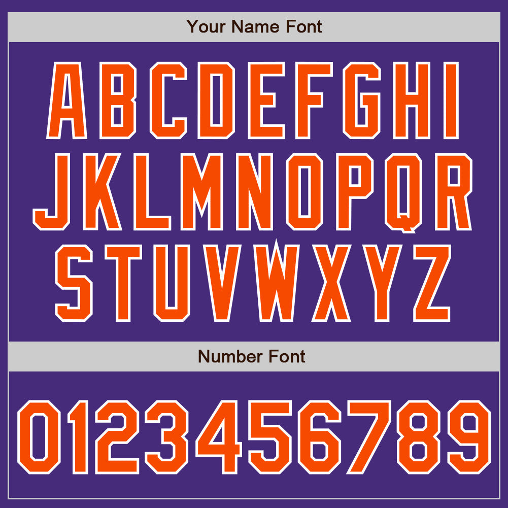 Custom Purple Orange-White Authentic Baseball Jersey view 5