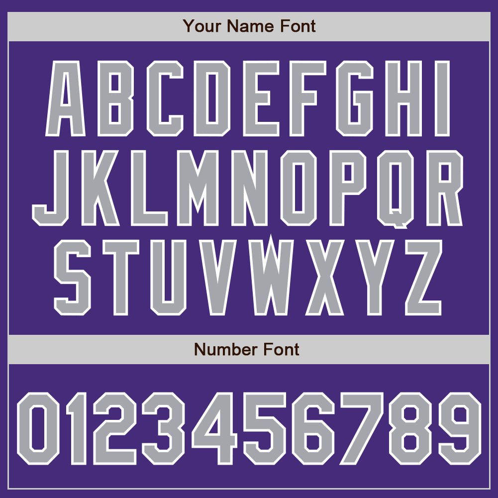 Custom Purple Gray-White Authentic Baseball Jersey view 5