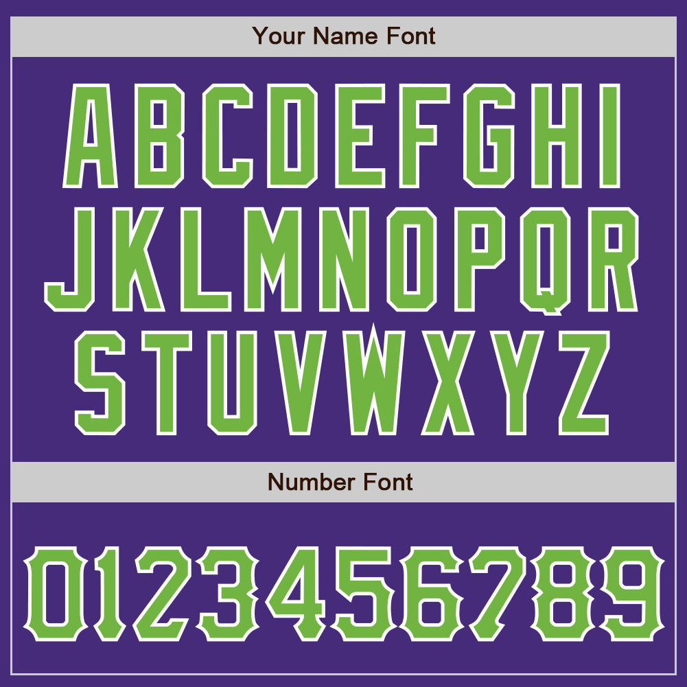 Custom Purple Neon Green-White Authentic Baseball Jersey view 5