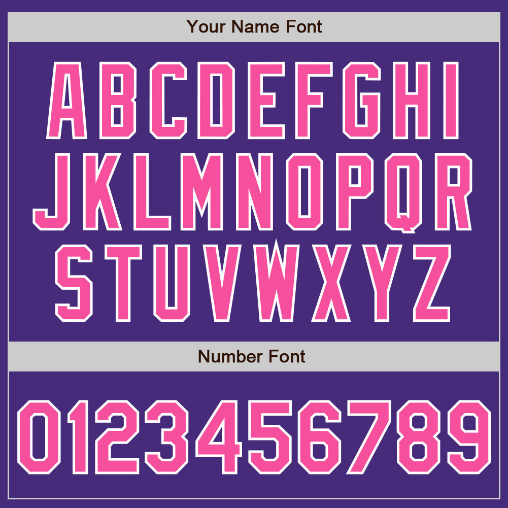 Custom Purple Pink-White Authentic Baseball Jersey view 5