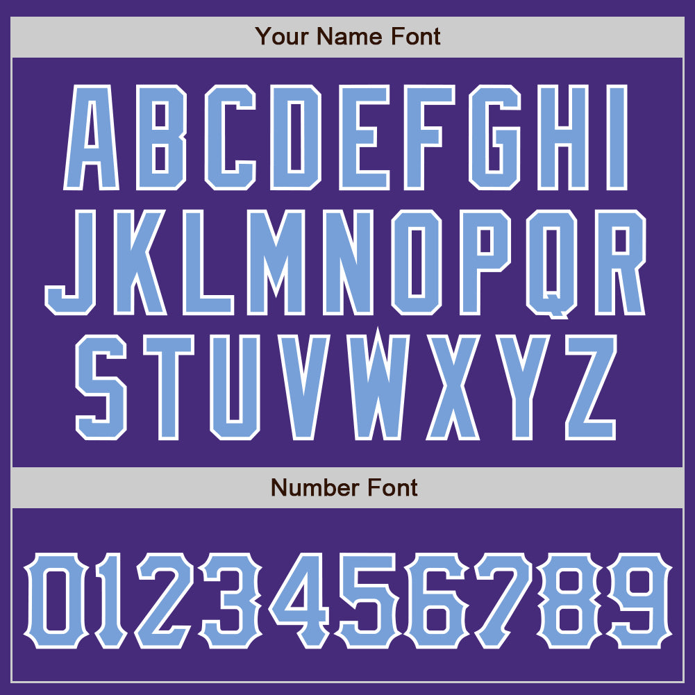 Custom Purple Light Blue-White Authentic Baseball Jersey view 5