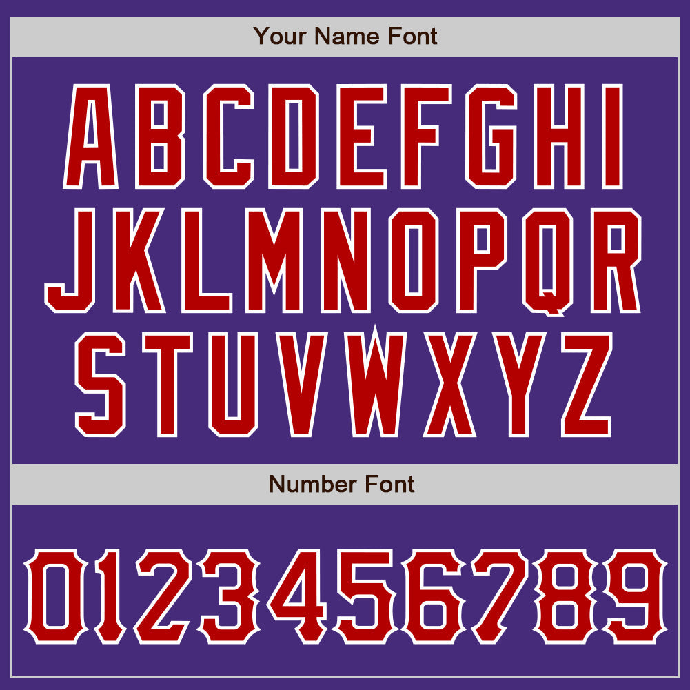 Custom Purple Red-White Authentic Baseball Jersey view 5