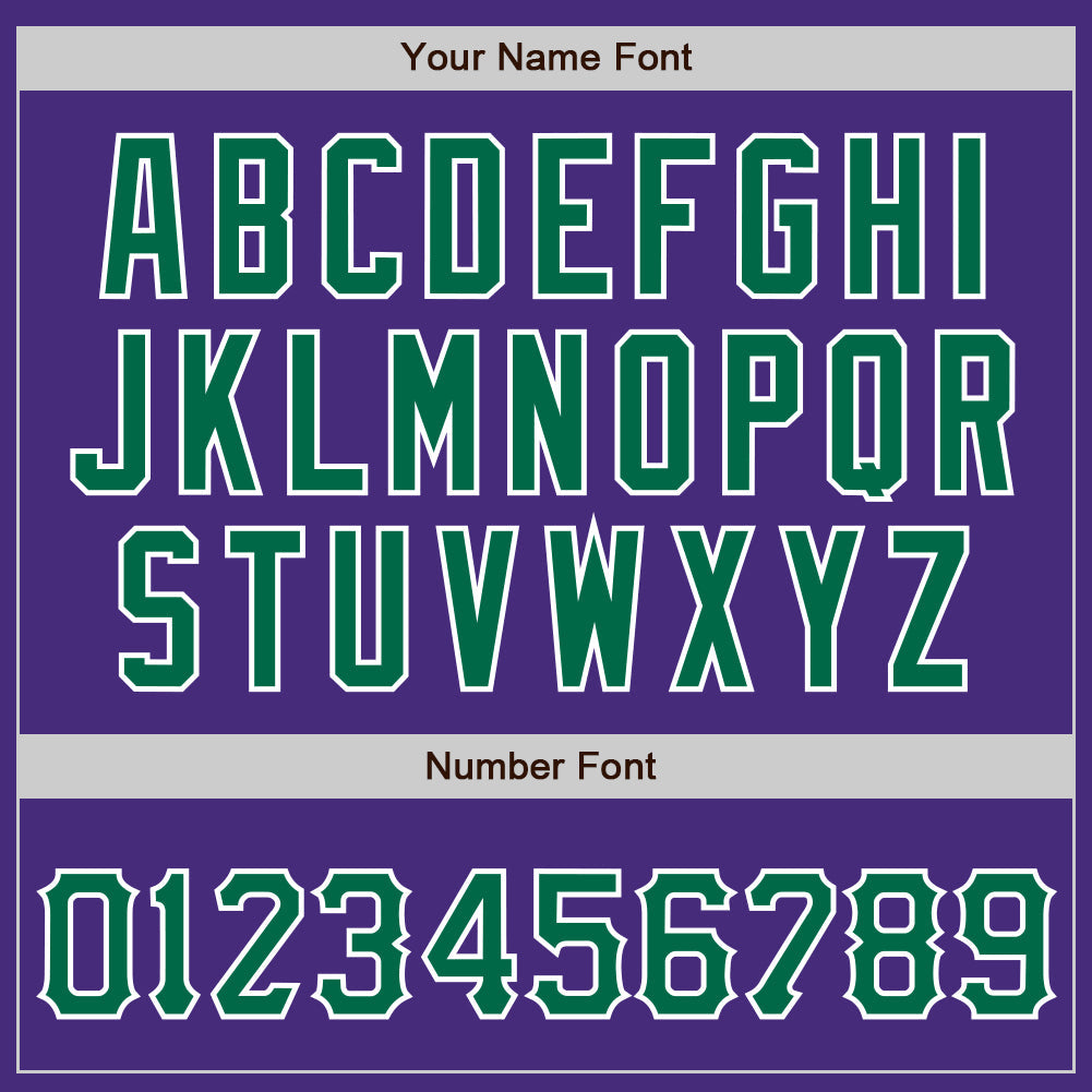 Custom Purple Kelly Green-White Authentic Baseball Jersey view 5