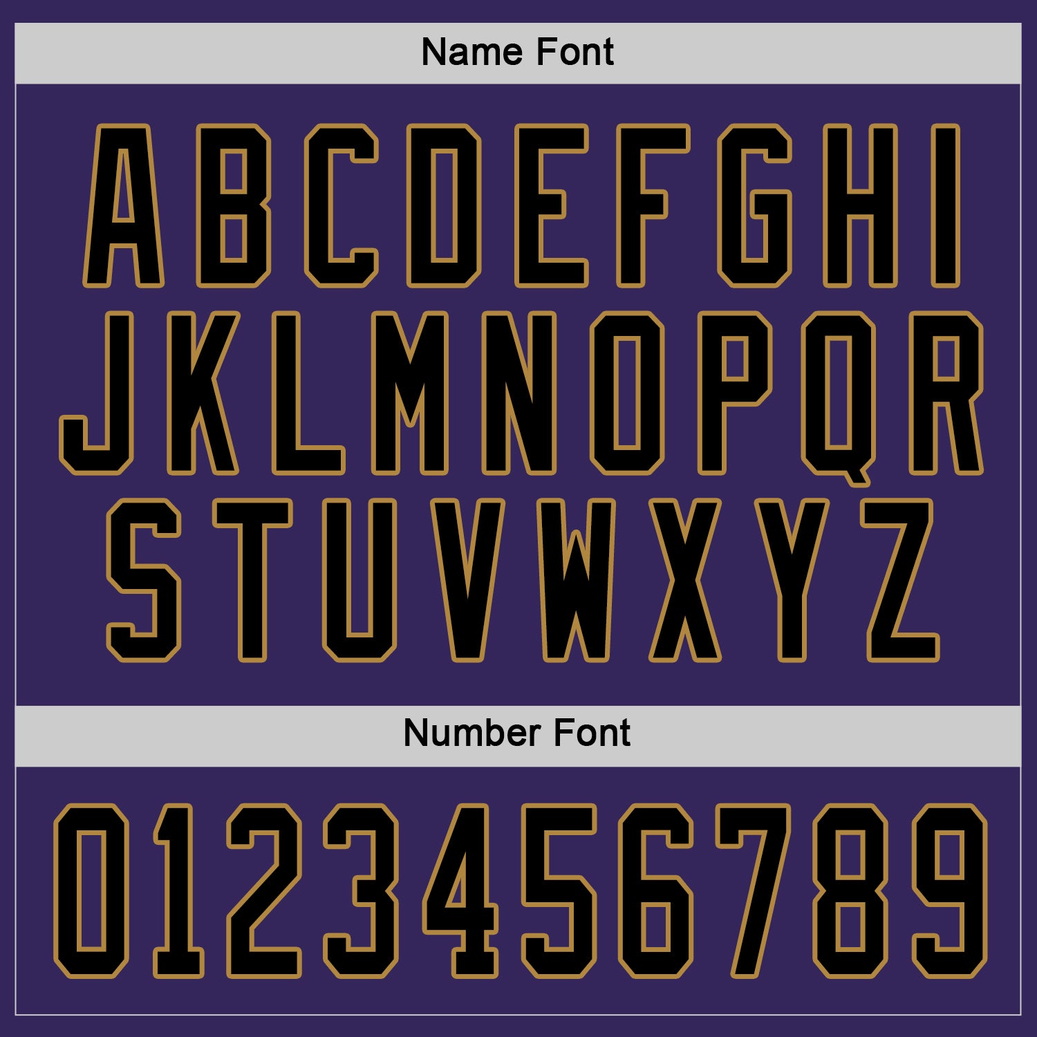 Custom Purple Black-Old Gold Hockey Jersey view 4