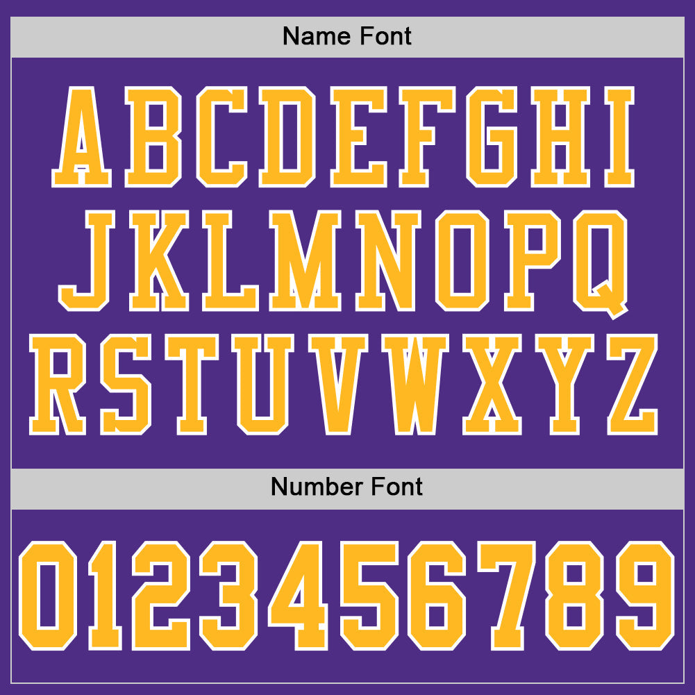Custom Purple Gold-White Mesh Authentic Football Jersey view 4