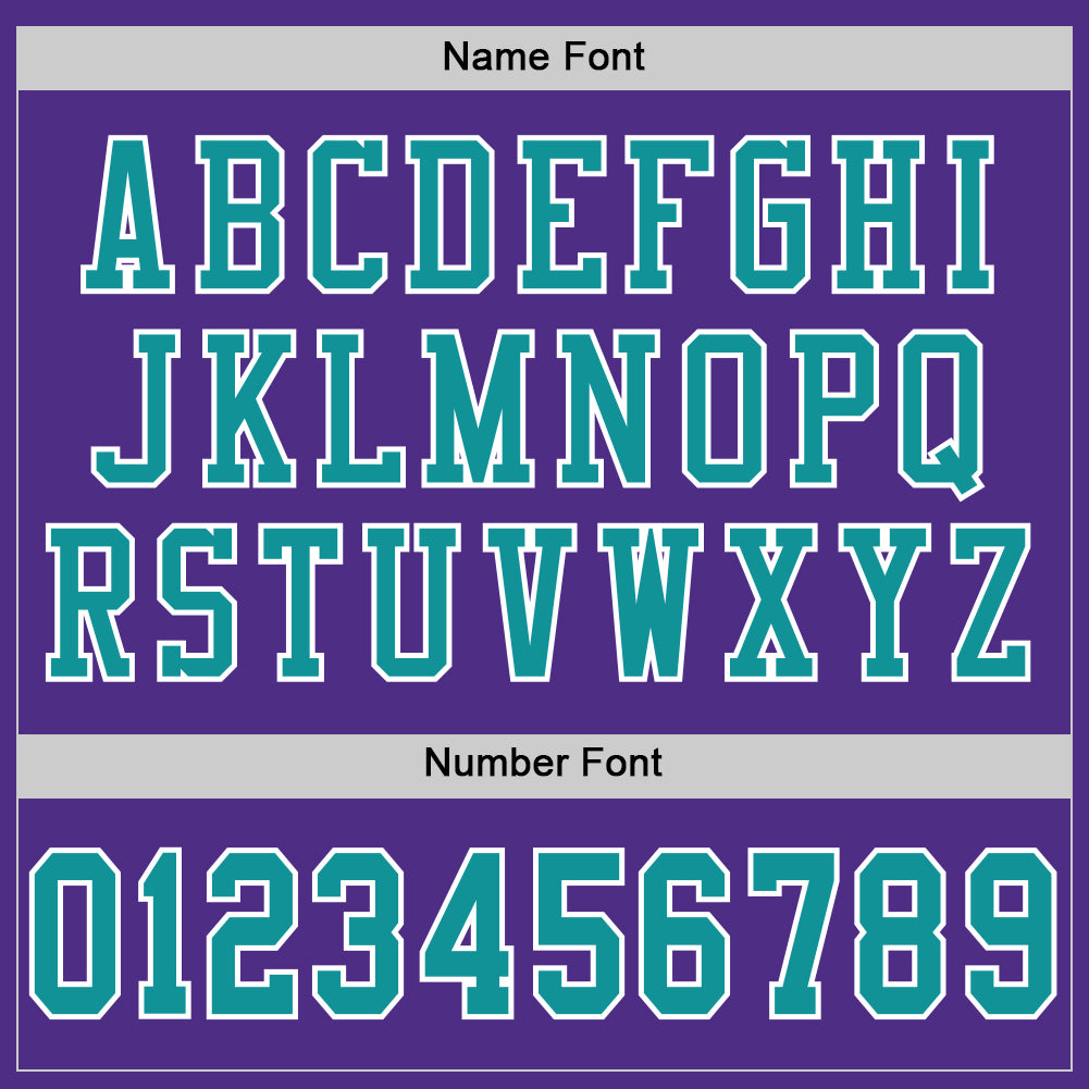 Custom Purple Aqua-White Mesh Authentic Football Jersey view 4