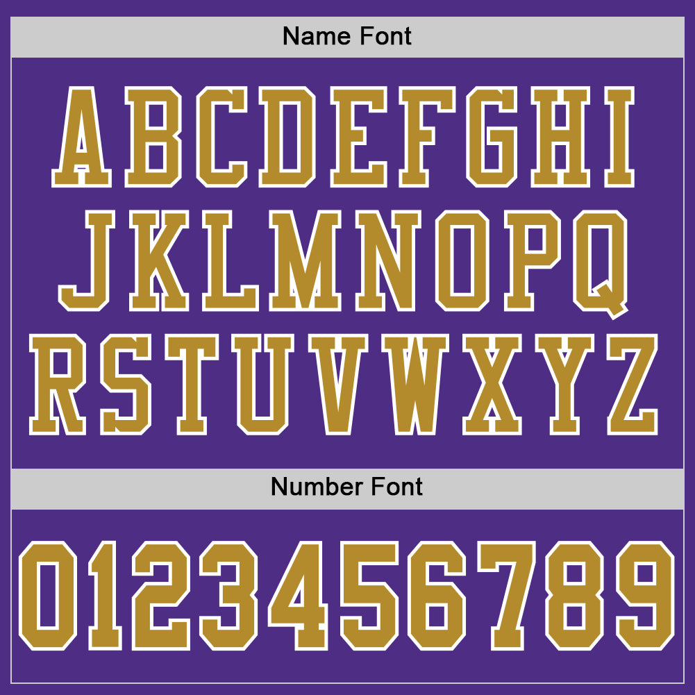 Custom Purple Old Gold-White Mesh Authentic Football Jersey view 4