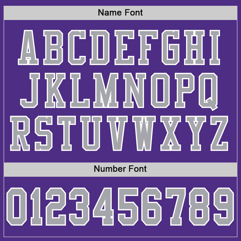 Custom Purple Gray-White Mesh Authentic Football Jersey view 4