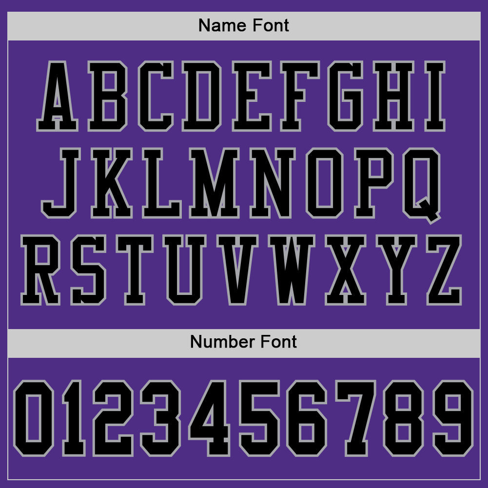 Custom Purple Black-Gray Mesh Authentic Football Jersey view 4
