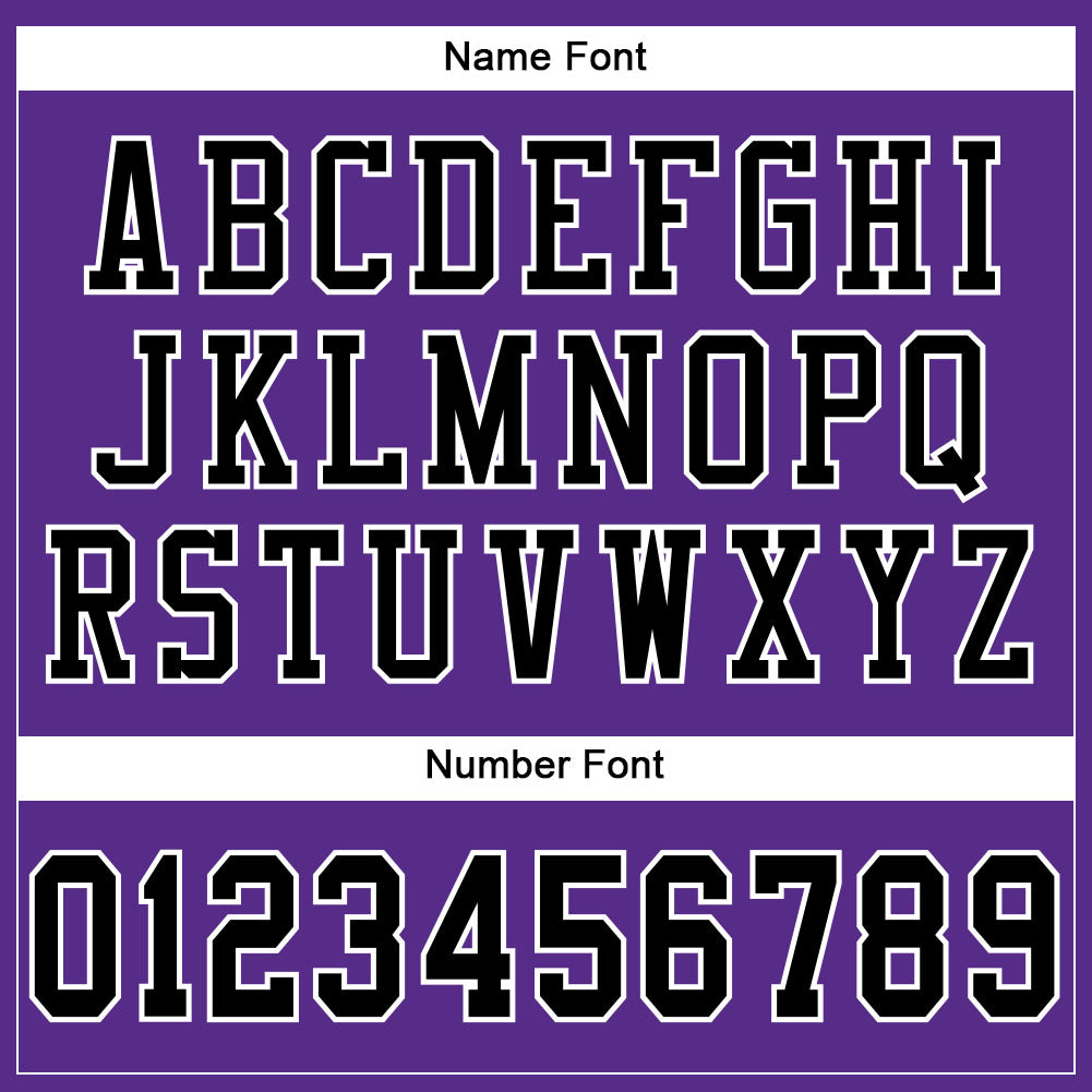 Custom Purple Black-White Mesh Authentic Football Jersey view 4