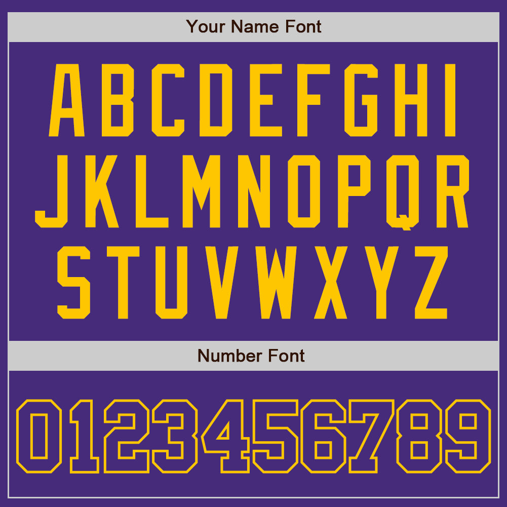 Custom Purple Purple-Gold Authentic Baseball Jersey view 6