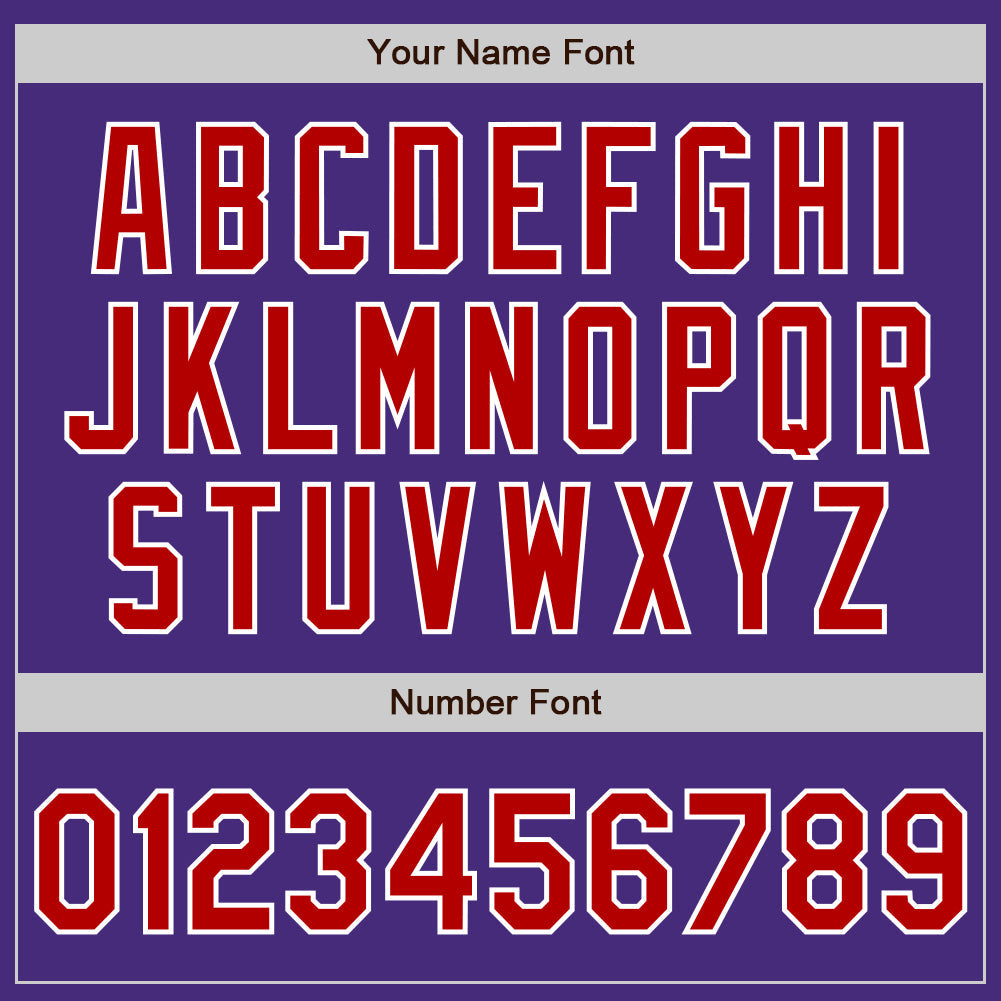 Custom Purple Red-White Authentic Baseball Jersey view 5