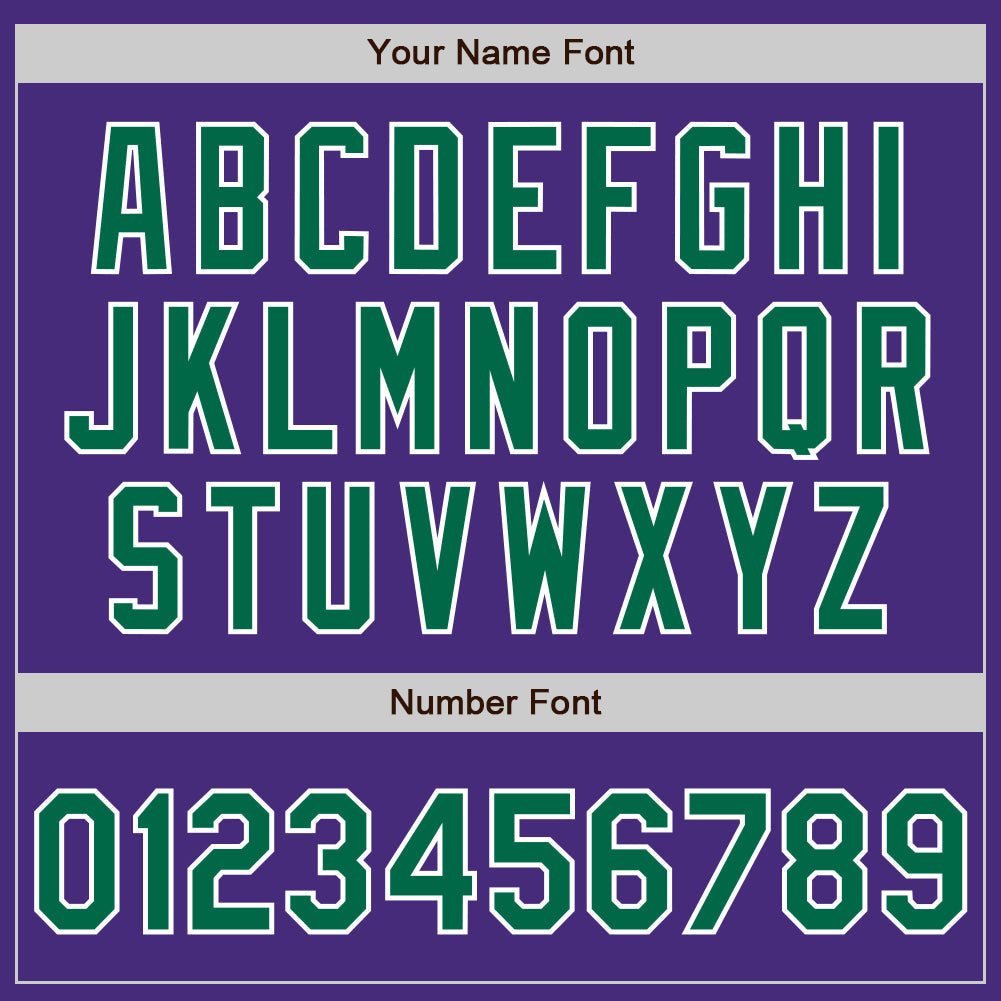 Custom Purple Kelly Green-White Authentic Baseball Jersey view 5
