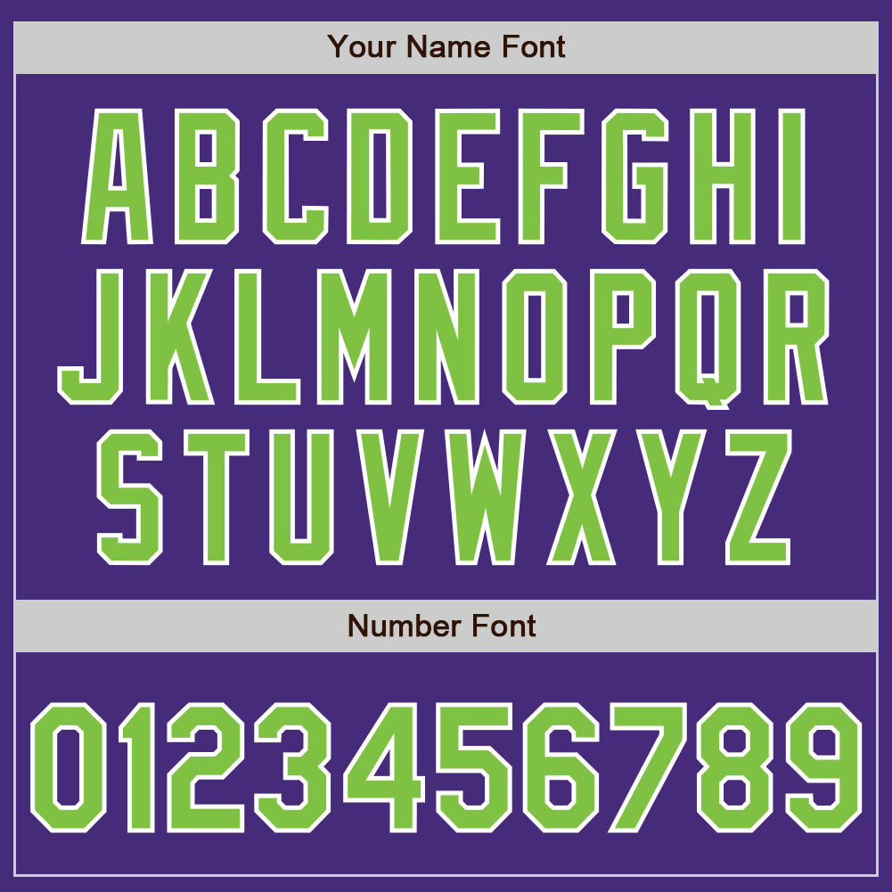 Custom Purple Neon Green-White Authentic Baseball Jersey view 5