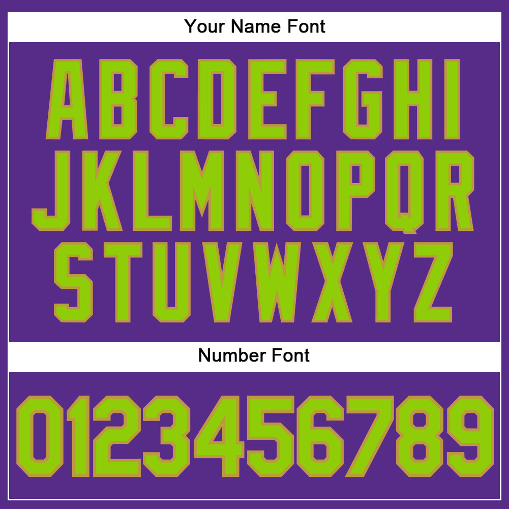 Custom Purple Neon Green-Old Gold Authentic Baseball Jersey view 5