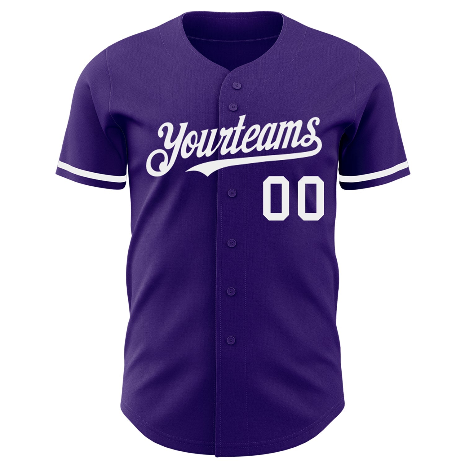 Custom Purple White Authentic Baseball Jersey view 2