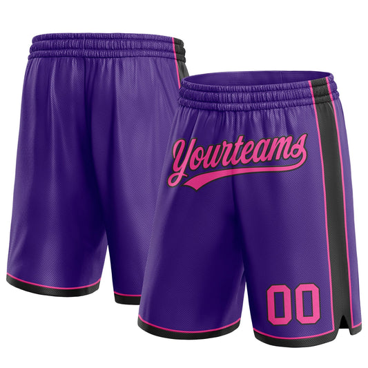 Custom Purple Pink-Black Authentic Basketball Shorts - Main View