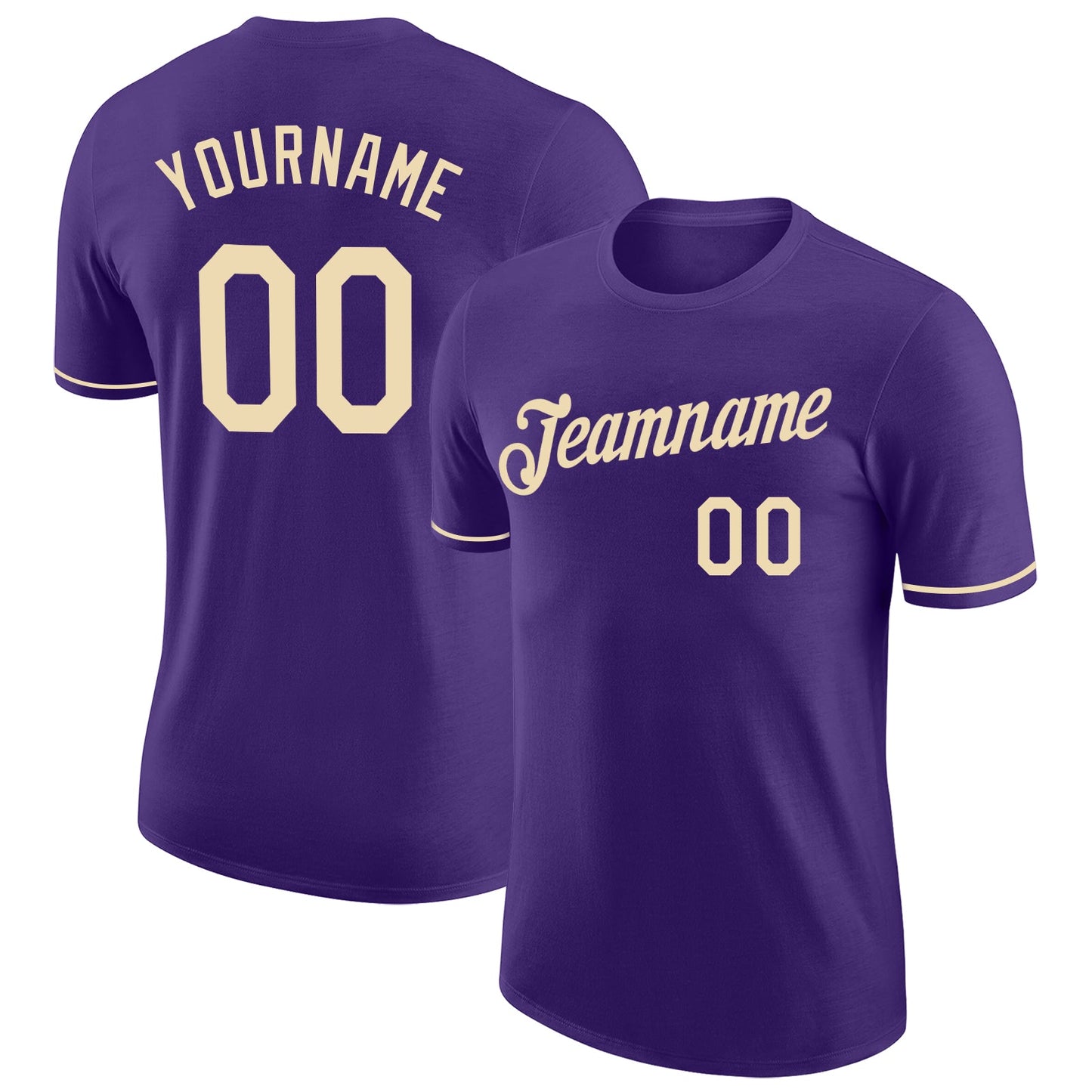 Custom Purple City Cream Performance T-Shirt - Main View