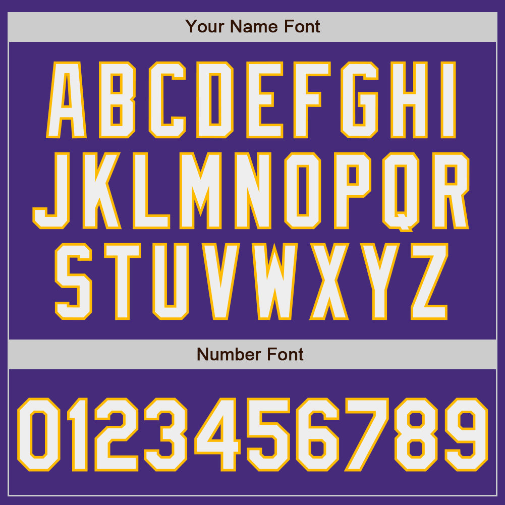 Custom Purple White-Gold Authentic Baseball Jersey view 5