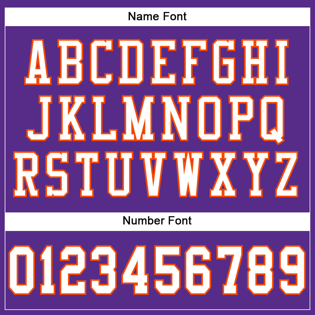 Custom Purple White-Orange Mesh Authentic Football Jersey view 4