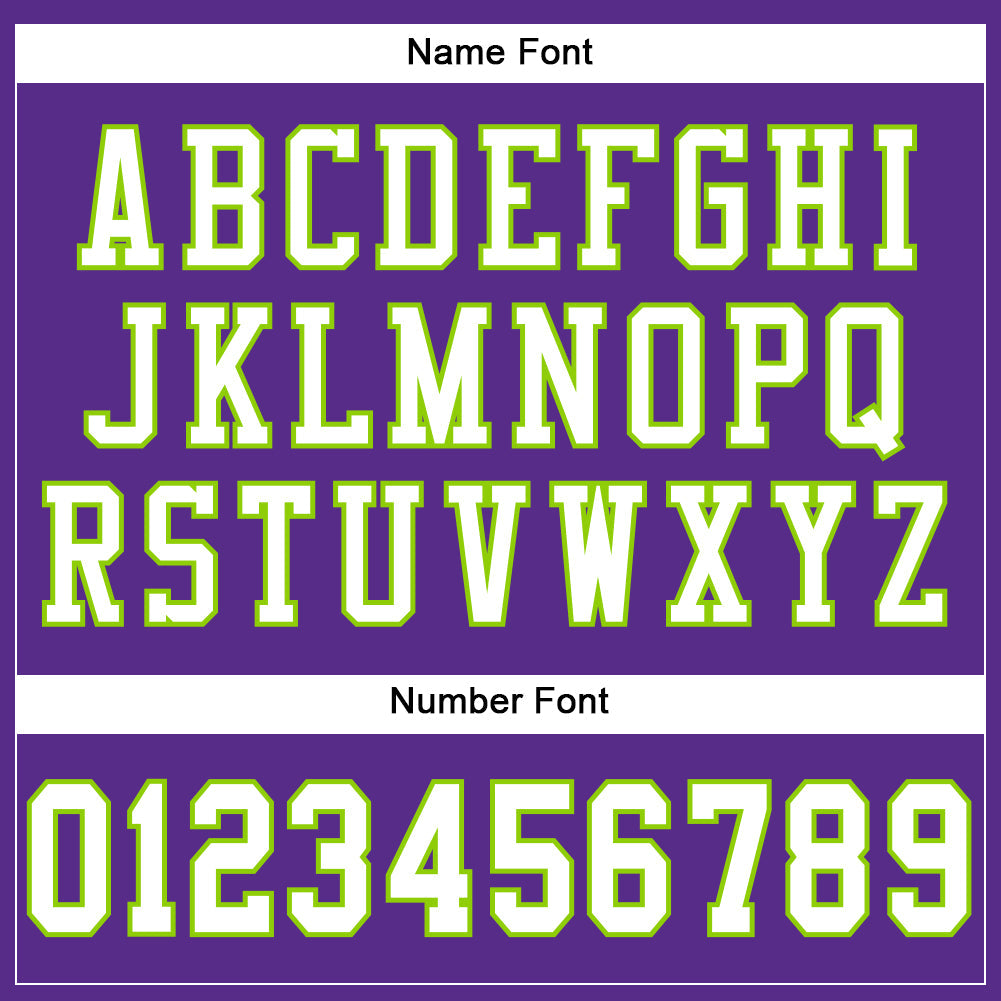 Custom Purple White-Neon Green Mesh Authentic Football Jersey view 5