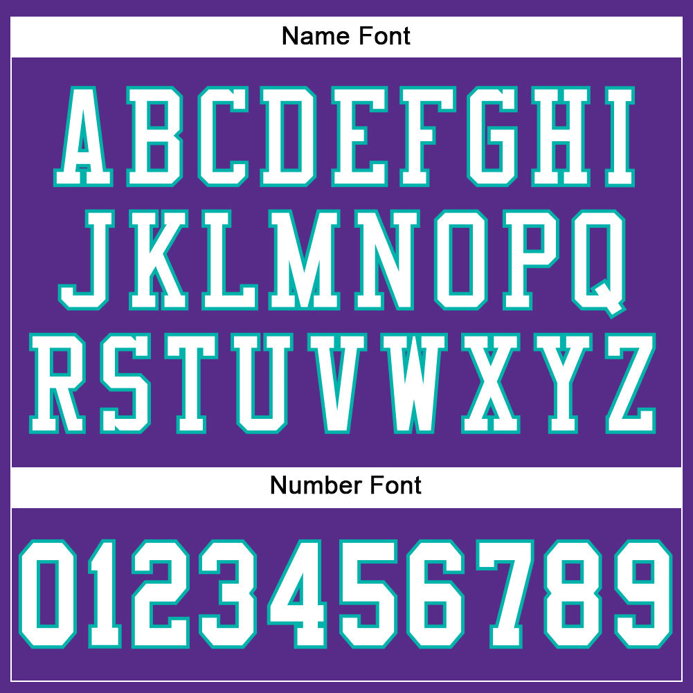 Custom Purple White-Aqua Mesh Authentic Football Jersey view 4