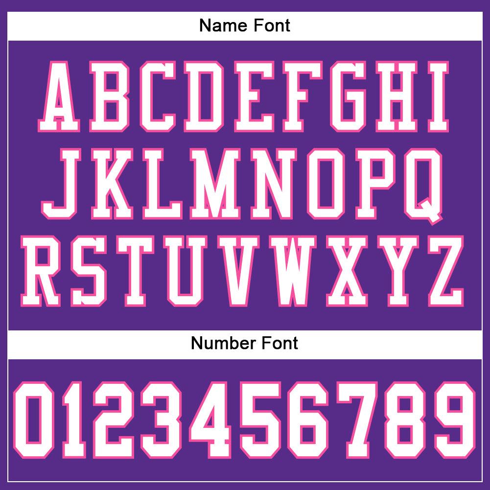 Custom Purple White-Pink Mesh Authentic Football Jersey view 4