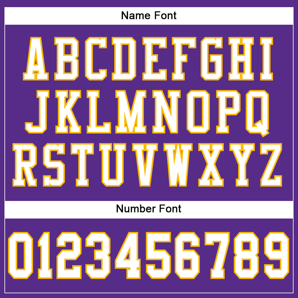 Custom Purple White-Gold Mesh Authentic Football Jersey view 5