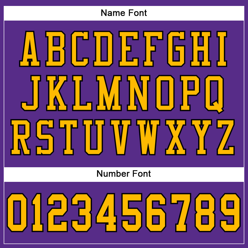 Custom Purple Gold-Black Mesh Authentic Football Jersey view 4