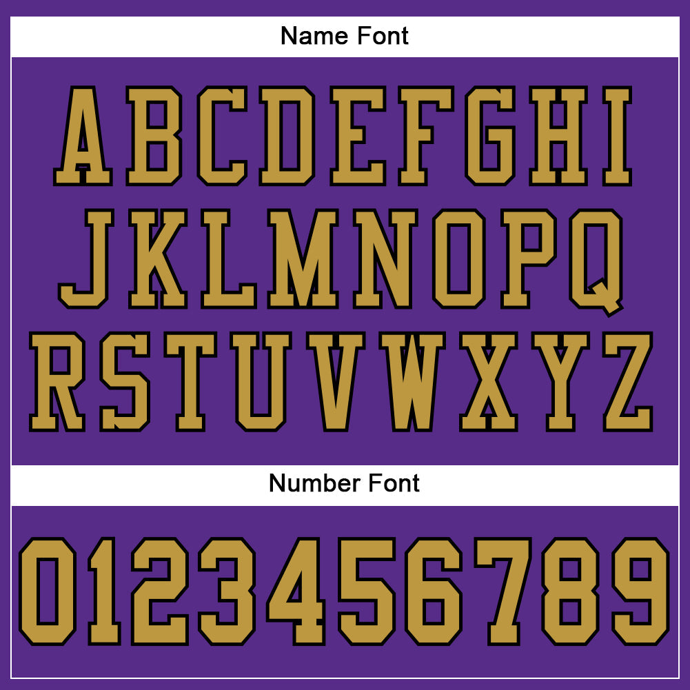 Custom Purple Old Gold-Black Mesh Authentic Football Jersey view 4