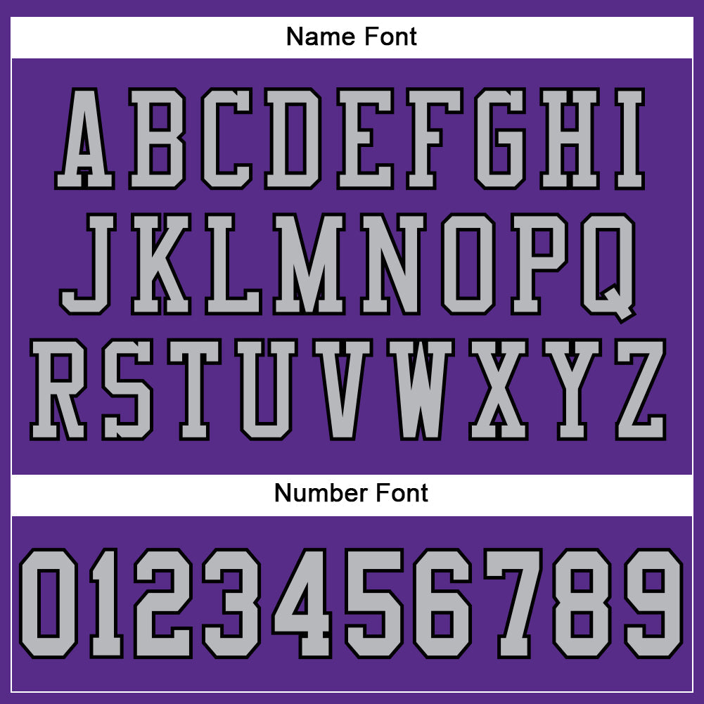 Custom Purple Gray-Black Mesh Authentic Football Jersey view 4