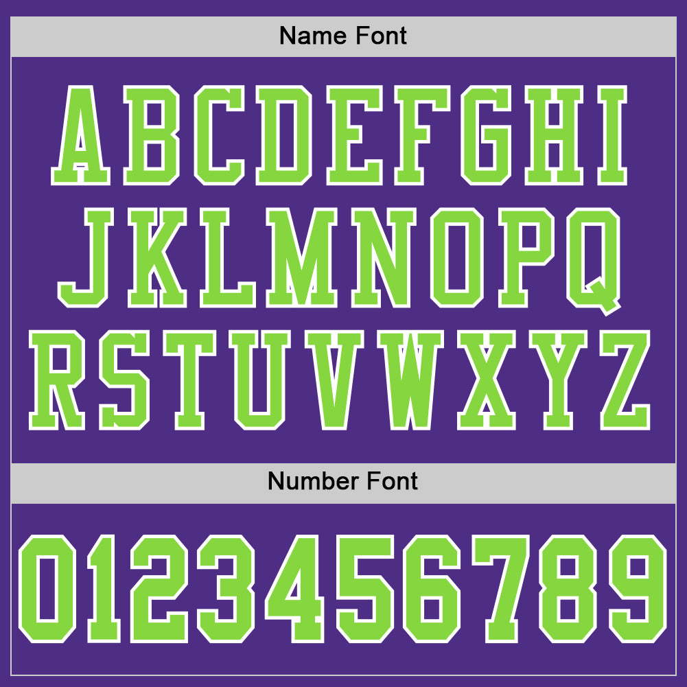 Custom Purple Neon Green-White Mesh Authentic Football Jersey view 4