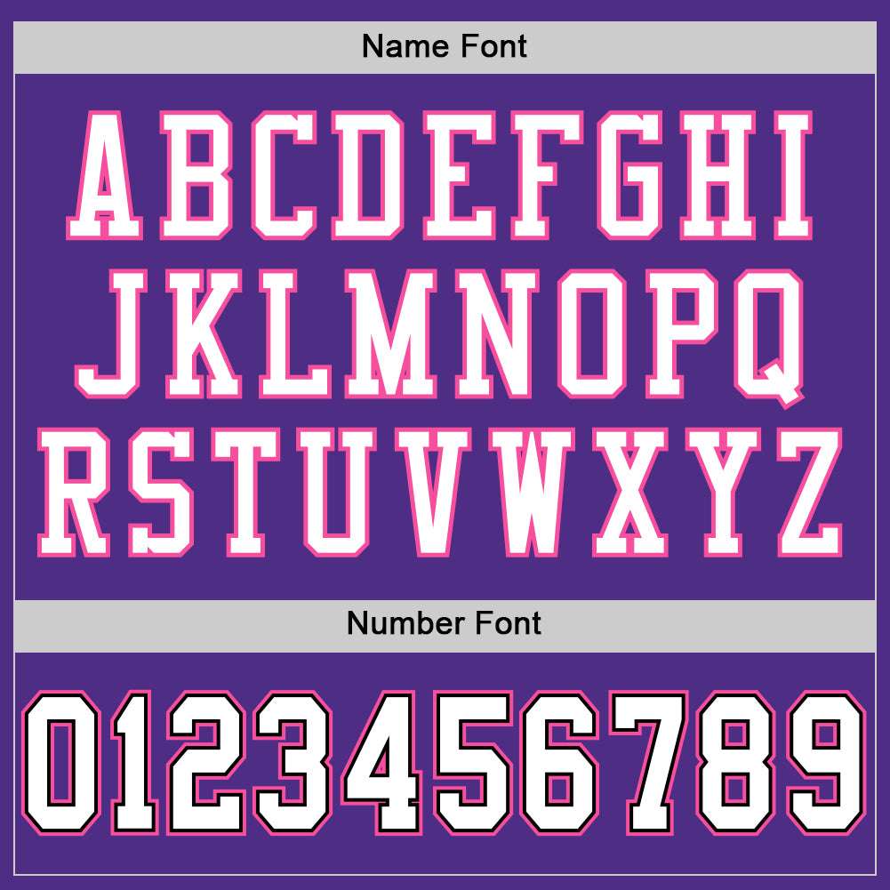 Custom Purple White Black-Pink Mesh Authentic Football Jersey view 4