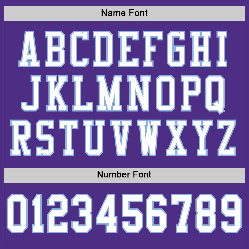 Custom Purple White-Light Blue Mesh Authentic Football Jersey view 4