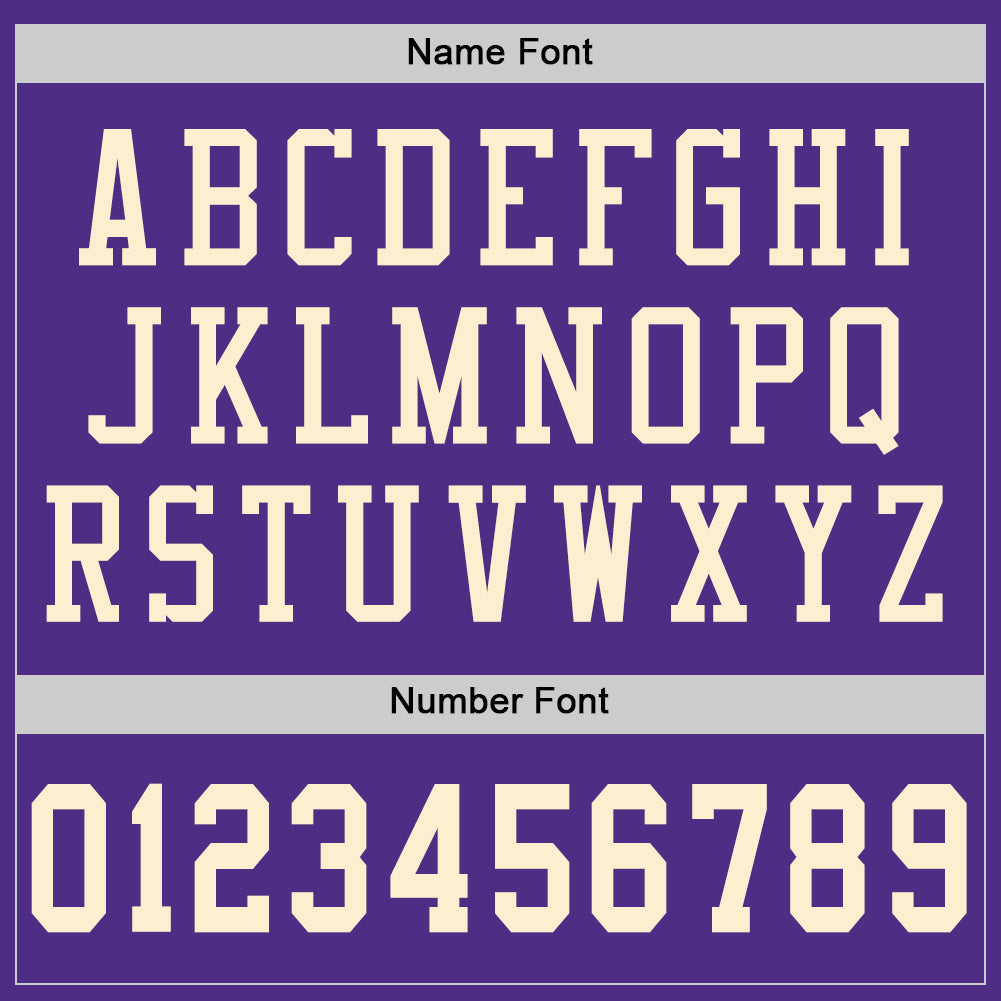 Custom Purple Cream Mesh Authentic Football Jersey view 4