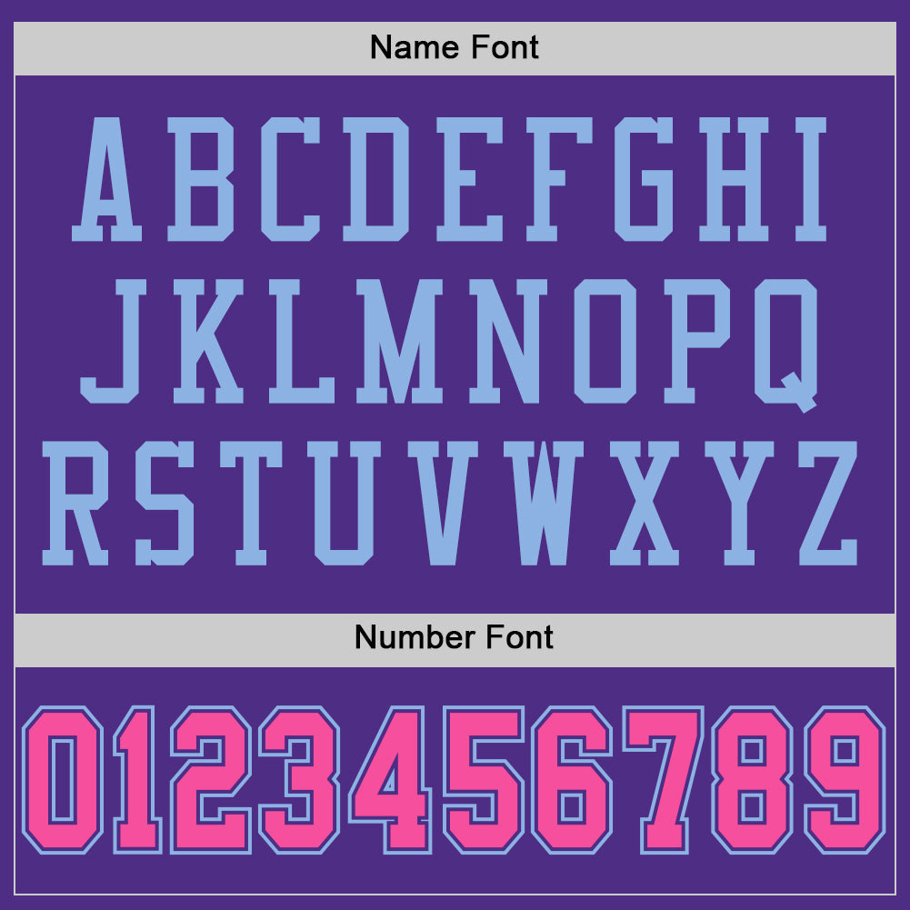 Custom Purple Pink-Light Blue Mesh Authentic Football Jersey view 4