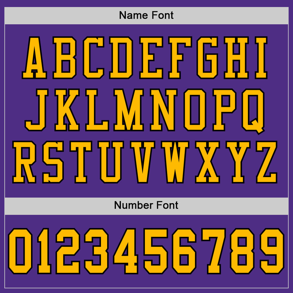 Custom Purple Gold-Black Mesh Authentic Football Jersey view 4