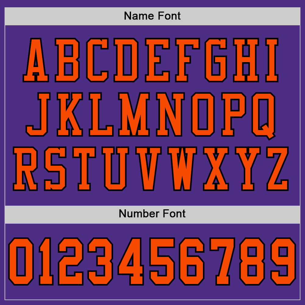 Custom Purple Orange-Black Mesh Authentic Football Jersey view 4