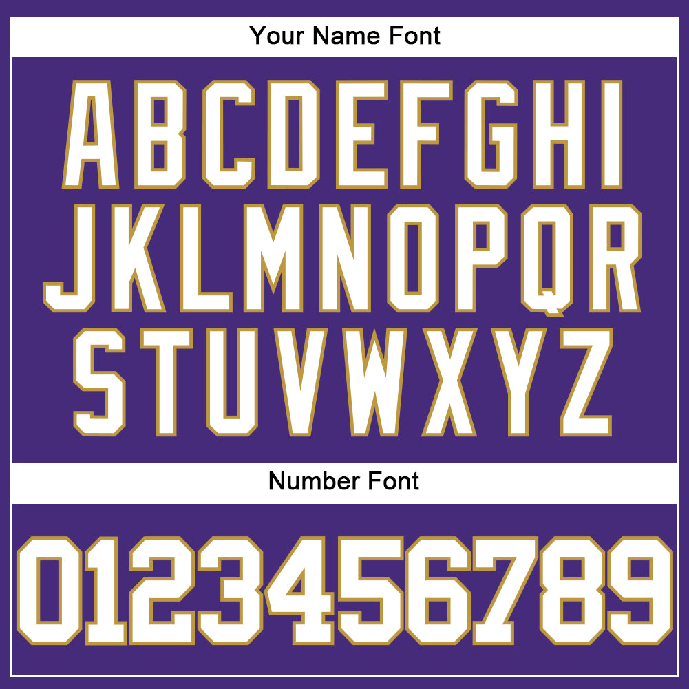 Custom Purple White-Old Gold Authentic Baseball Jersey view 5