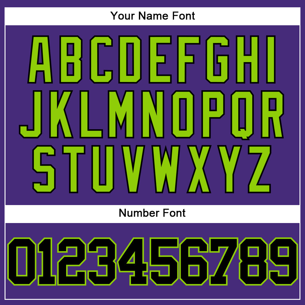 Custom Purple Black-Neon Green Authentic Baseball Jersey view 5