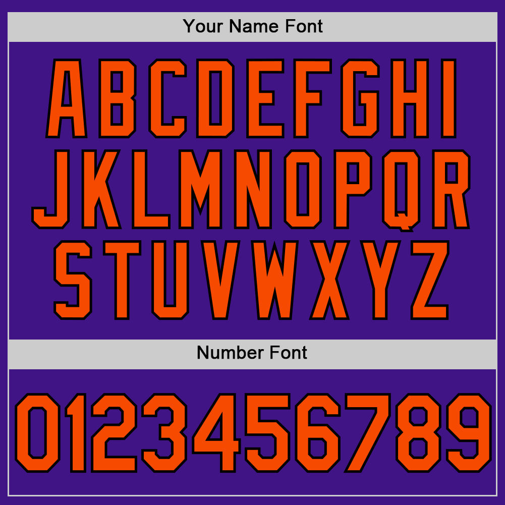 Custom Purple Orange-Black Authentic Throwback Baseball Jersey view 5
