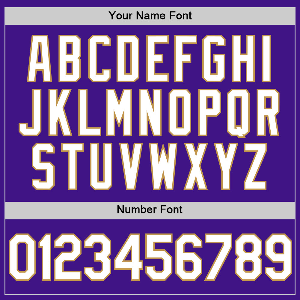 Custom Purple White-Old Gold Authentic Throwback Baseball Jersey view 5