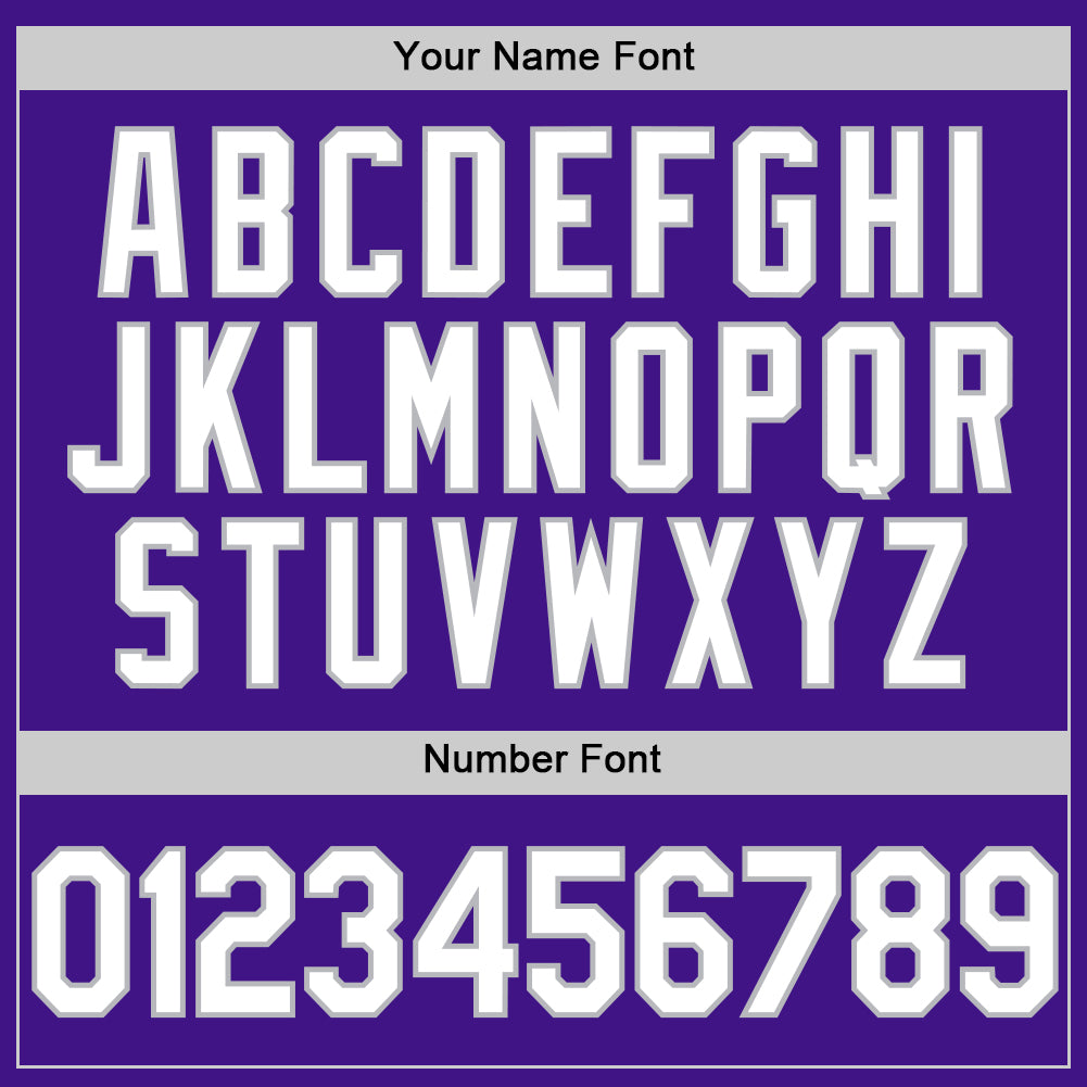 Custom Purple White-Gray Authentic Throwback Baseball Jersey view 5